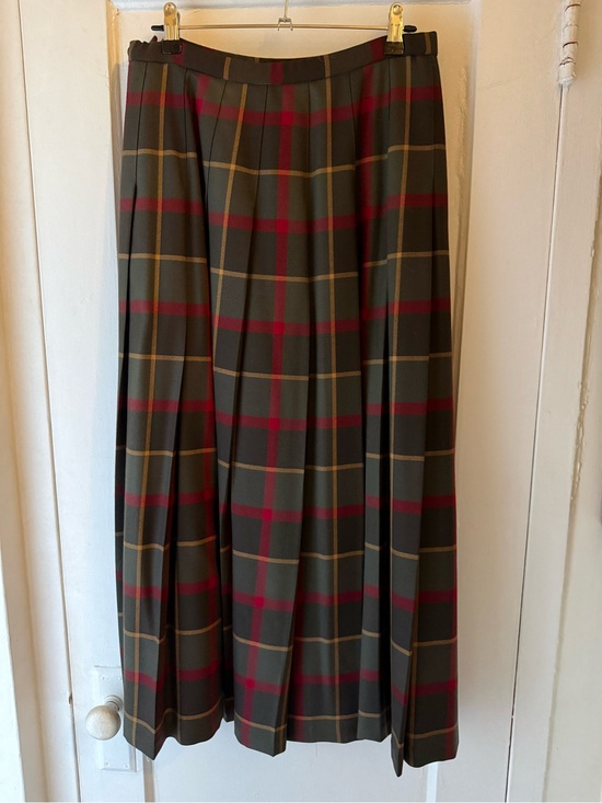 Pendleton Dresses & Skirts - Original 1980s Pendleton Midi Skirt in Olive with Red & Mustard Plaid